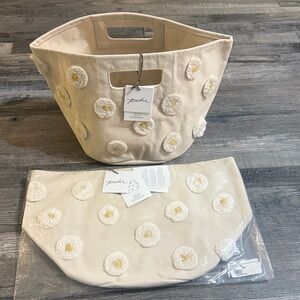 Pehr Tidy Up Daisy Canvas Tote Bin